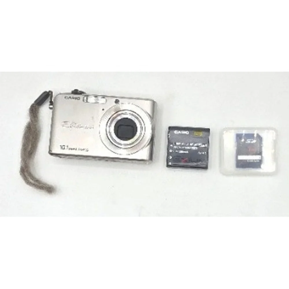 Casio Exilim EX-Z1000 Silver 10.1MP Digital Camera Bundle Tested & Working